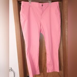 LOFT Monroe Slim Women's Plus 18 Pink Stretch Fabric Slim Straight Leg Pants